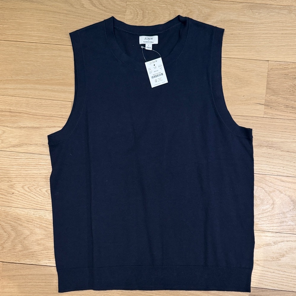 J. Crew Navy Sleeveless Knit Shell Tank